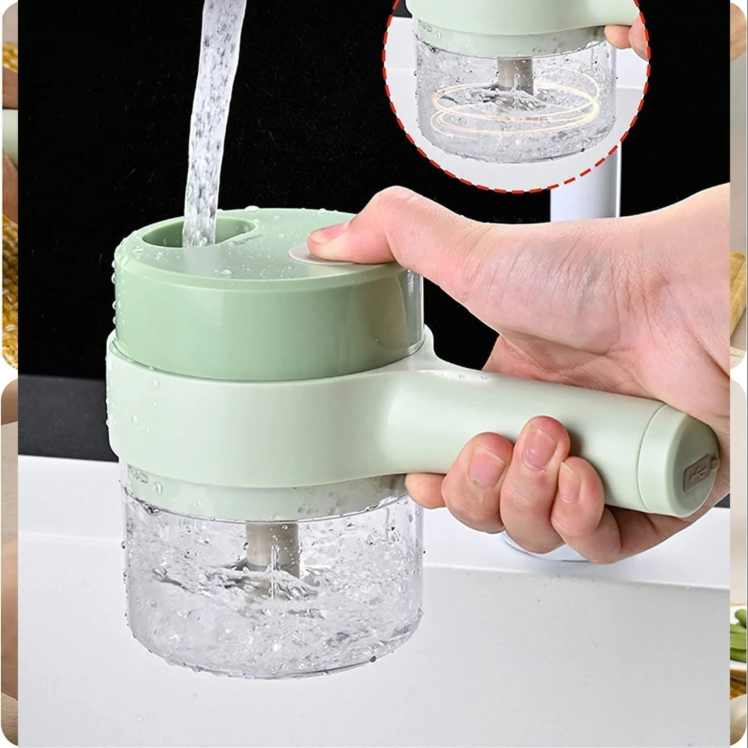 4 in 1 Electric Handheld Cooking Hammer Vegetable Cutter Fruit Slicer - Image 10