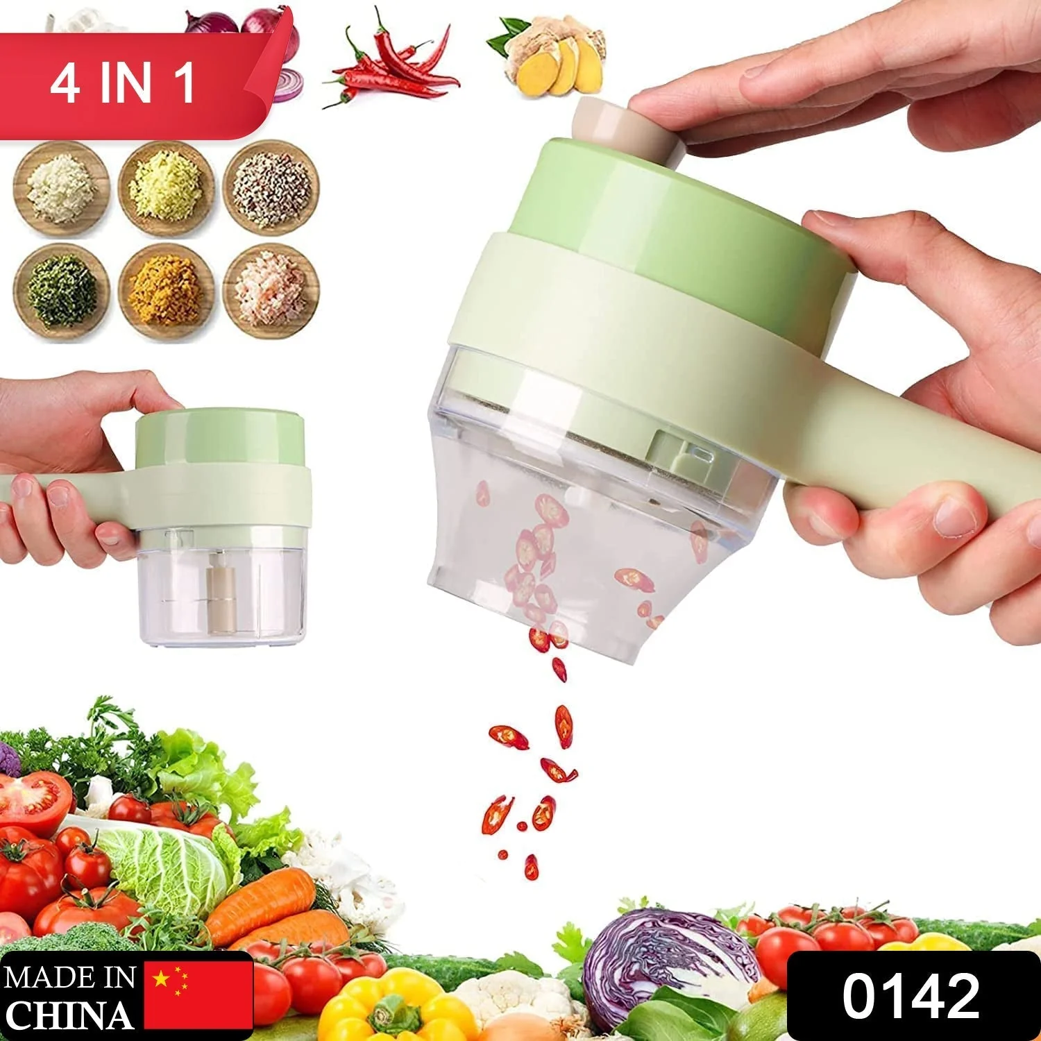 4 in 1 Electric Handheld Cooking Hammer Vegetable Cutter Fruit Slicer - Image 2