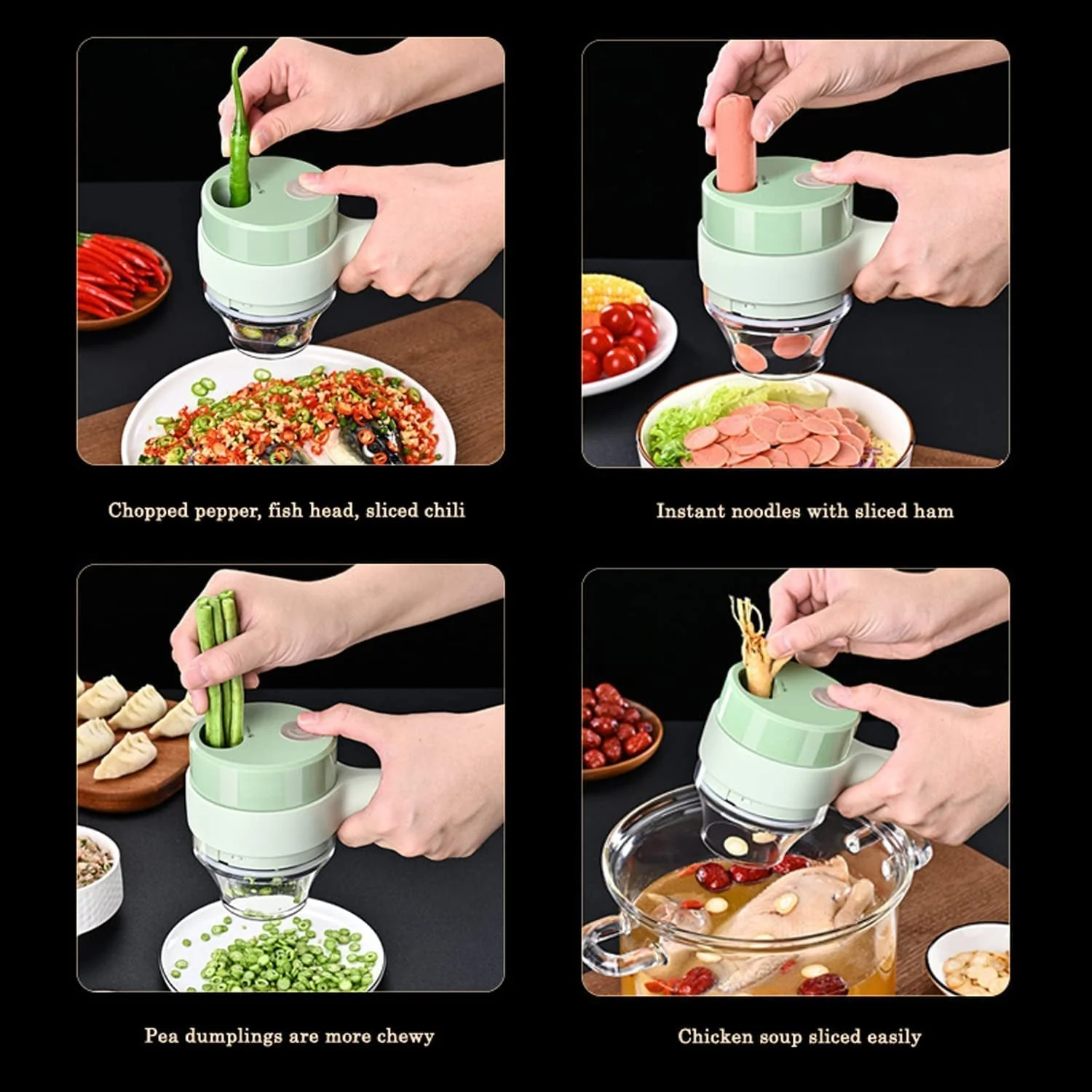 4 in 1 Electric Handheld Cooking Hammer Vegetable Cutter Fruit Slicer - Image 3