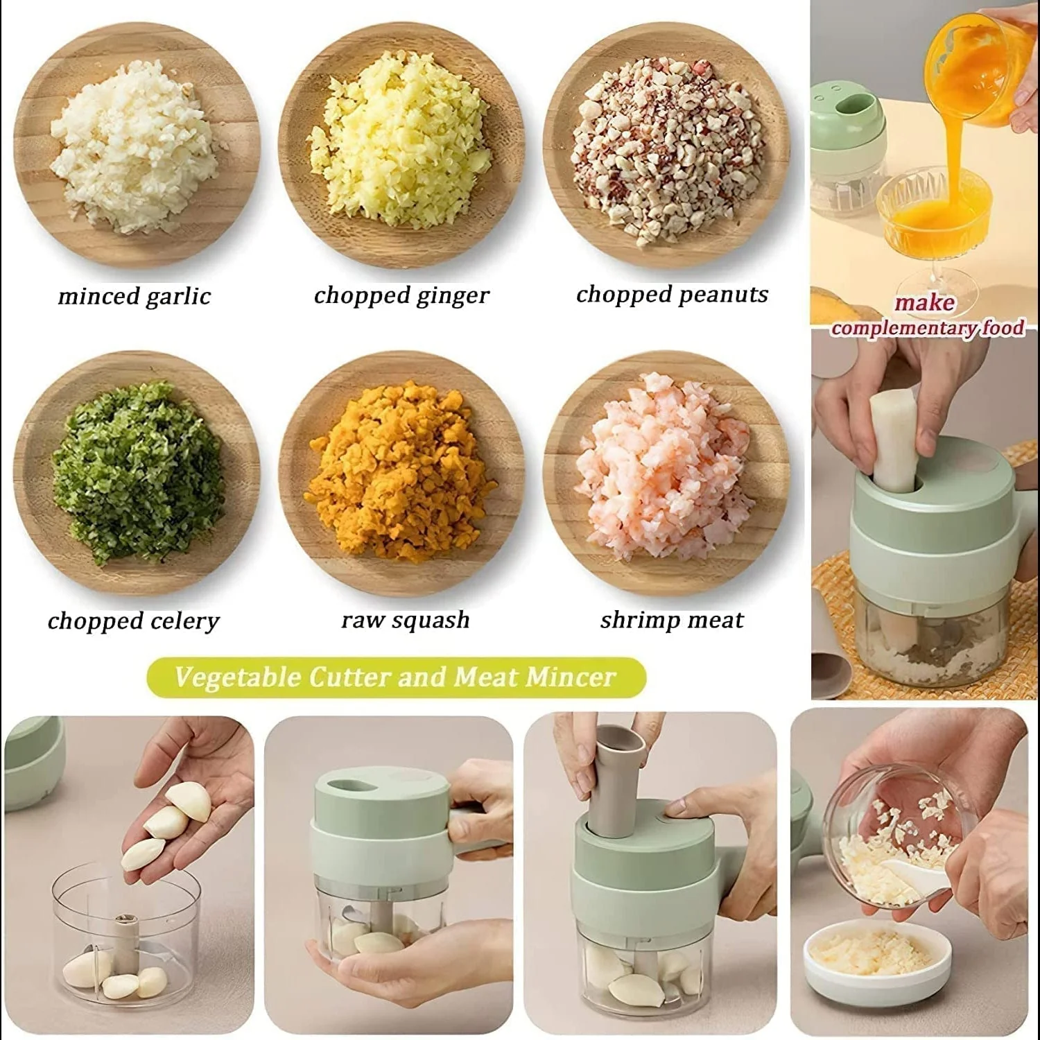 4 in 1 Electric Handheld Cooking Hammer Vegetable Cutter Fruit Slicer - Image 7