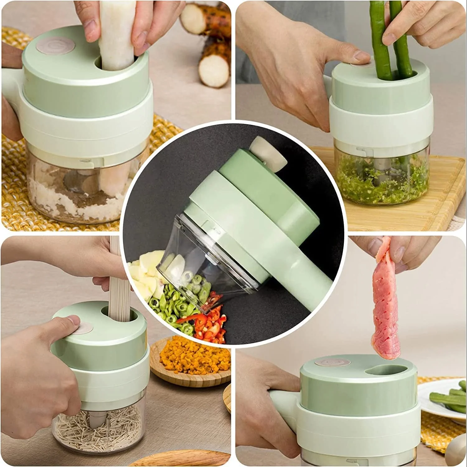 4 in 1 Electric Handheld Cooking Hammer Vegetable Cutter Fruit Slicer - Image 9