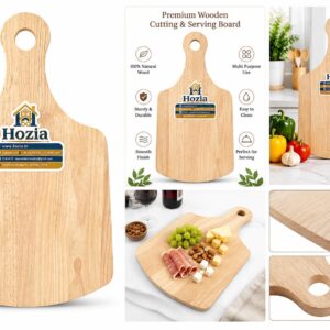 Hozia Natural Bamboo Wood Chopping Cutting Board for Kitchen Vegetables, Fruits & Cheese, BPA Free, Eco-Friendly, Anti-Microbial Durable and Easy to Clean